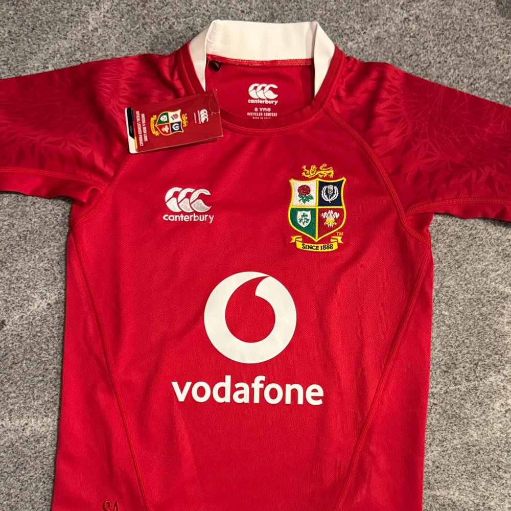 Canterbury Kids Red Rugby Shirt Sz 8 NWT